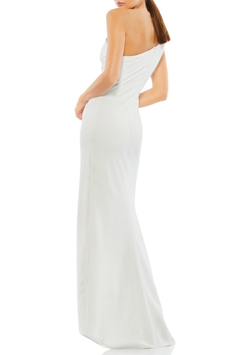 One-Shoulder Side Slit Gown, Alternate, color, WHITE