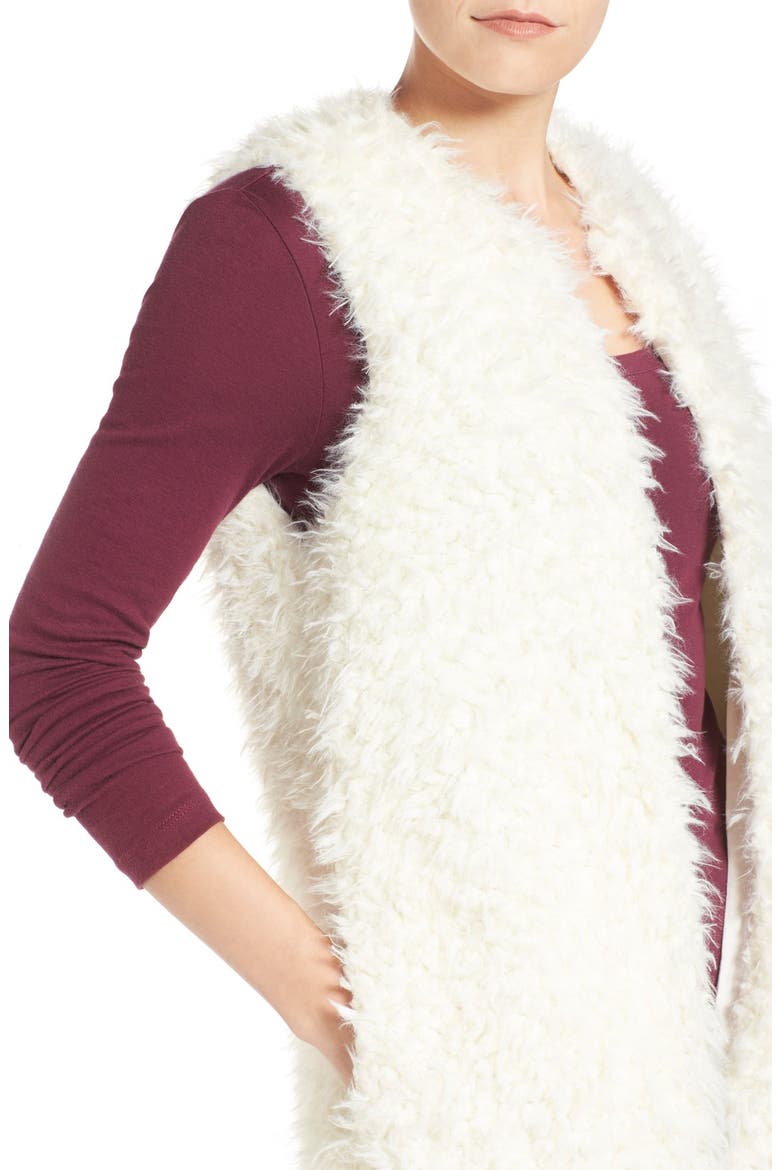 'Mac' Faux Fur Vest, Alternate, color, IVORY