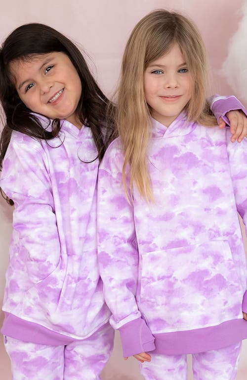 Shop Mightly Organic Cotton Pullover Pocket Hoodie In Lilac Cloud