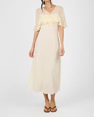 WeWoreWhat Ruffle Shawl Collar Maxi Dress