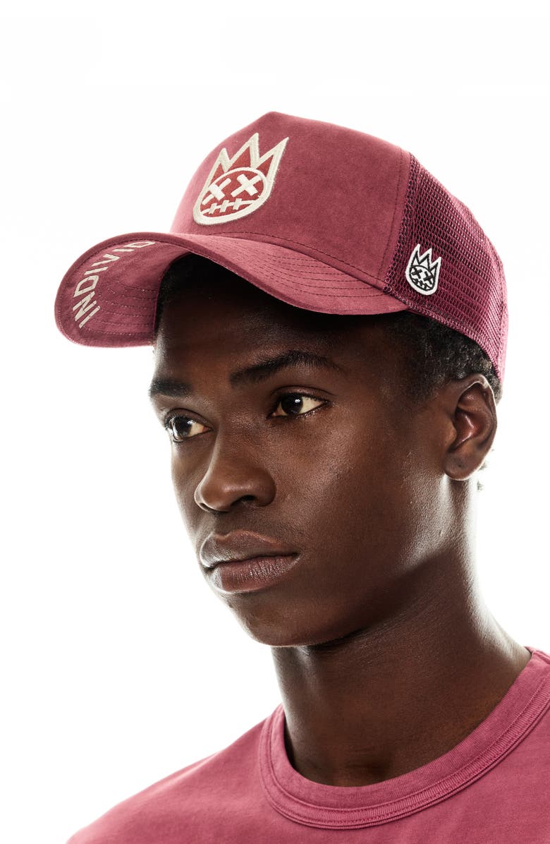 Cult of Individuality Shimuchan Logo Trucker Hat, Alternate, color, Vintage Merlot