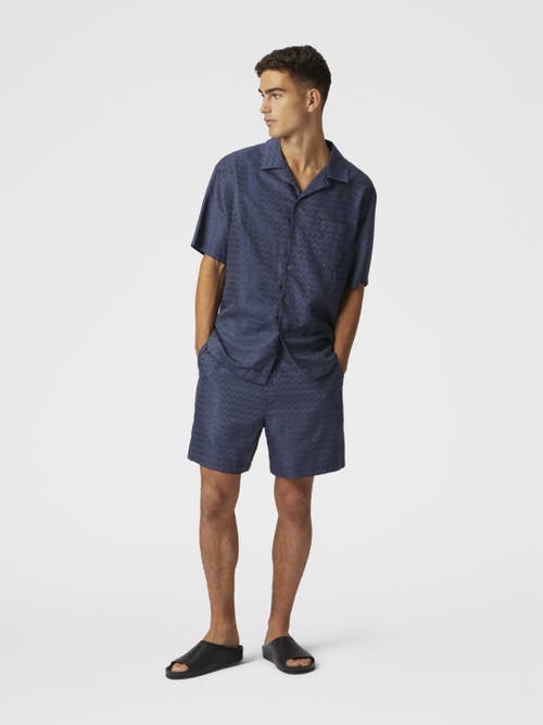 Missoni Tailored Shorts With Shiny Zigzag Pattern In Blue