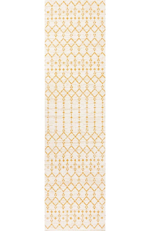 Ourika Moroccan Geometric Textured Weave Indoor/Outdoor Area Rug