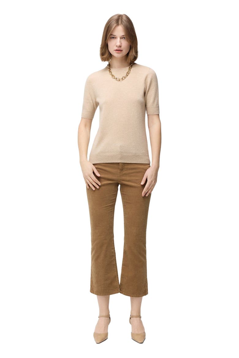 Crew Neck Cashmere Top, Alternate, color, beige