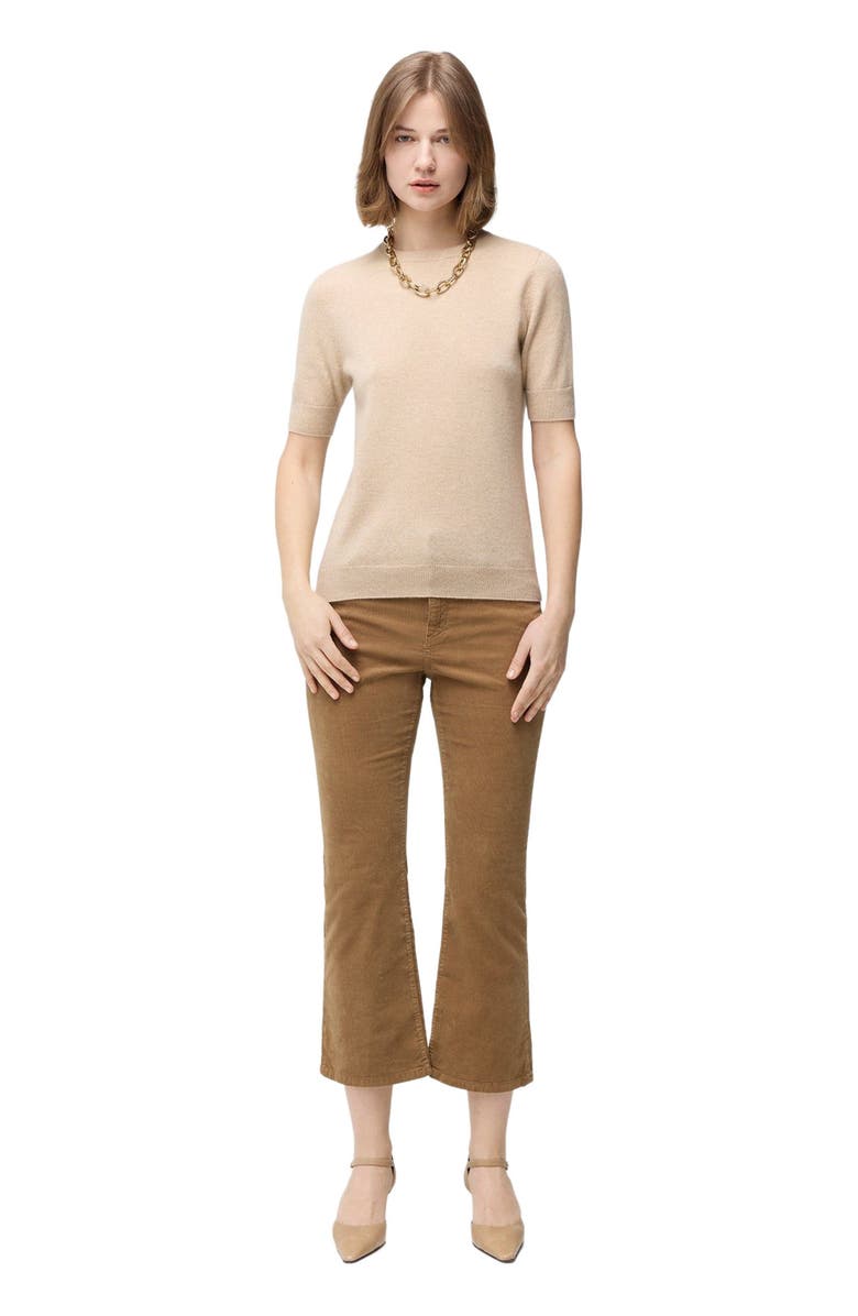 GOBI Mongolian Cashmere Crew Neck Cashmere Top, Alternate, color, Beige