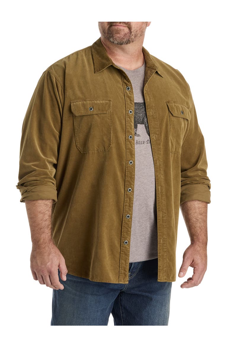 Big & Tall Corduroy Utility Shirt, Main, color, KANGAROO