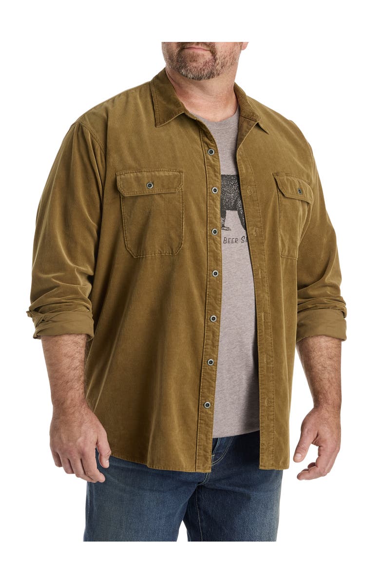 Lucky Brand Big & Tall Corduroy Utility Shirt, Main, color, Kangaroo