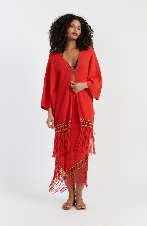 Chinti & Parker Terracotta Laura Whitmore Beaded Kaftan
