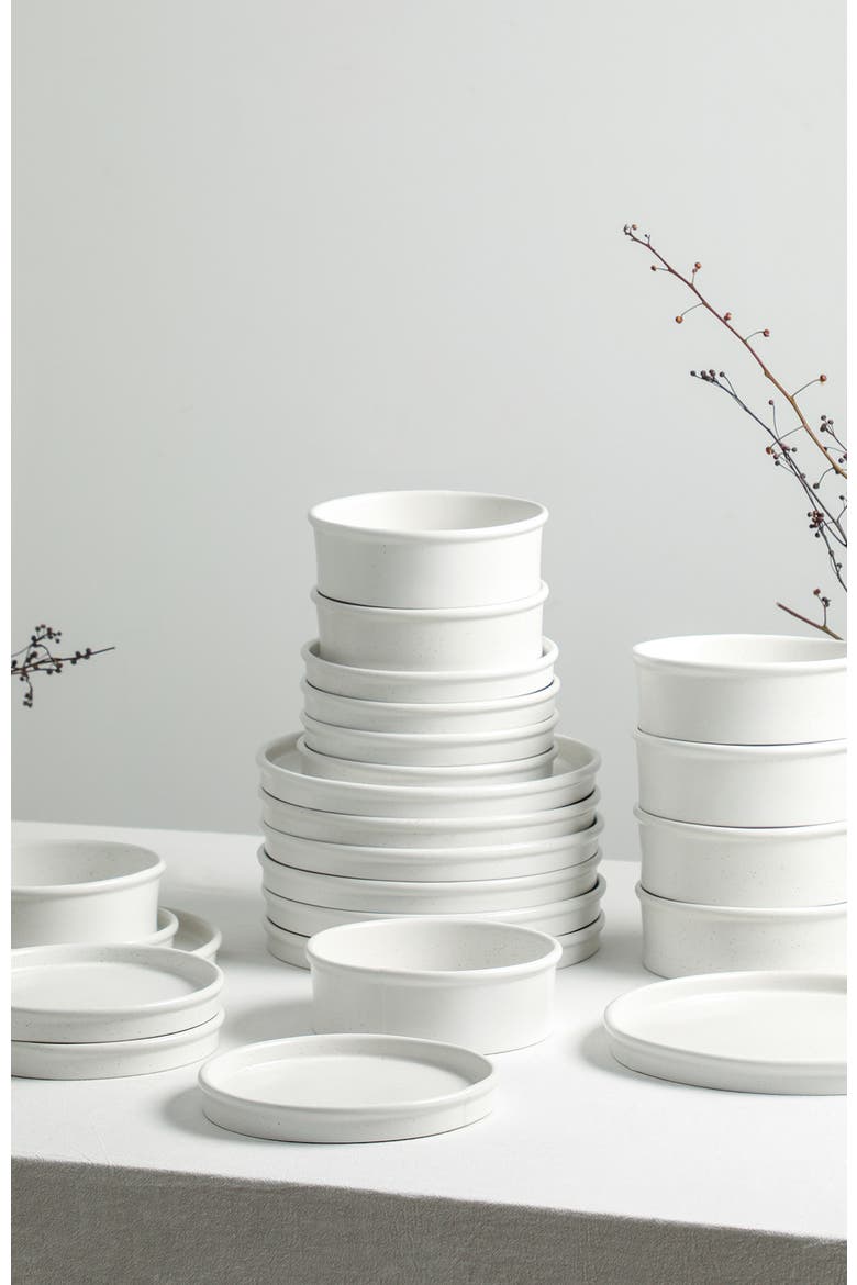 Roscoe Stoneware 24-Piece Dinnerware Set, Alternate, color, White Speckled