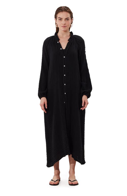 Gottex Beach Life Cloudshore Ruffle Collar Dress Cover-Up in Black at Nordstrom