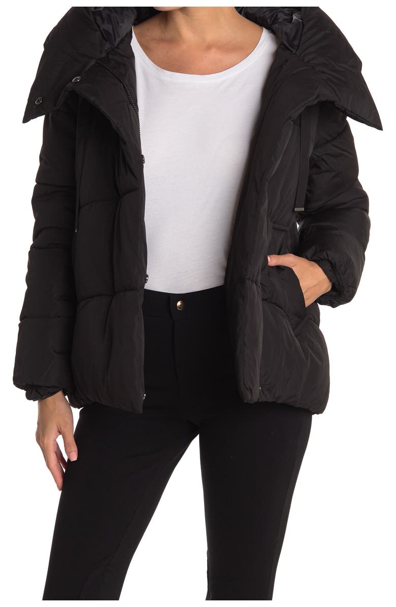 BCBGMAXAZRIA Pillow Collar Hooded Puffer Jacket, Main, color,