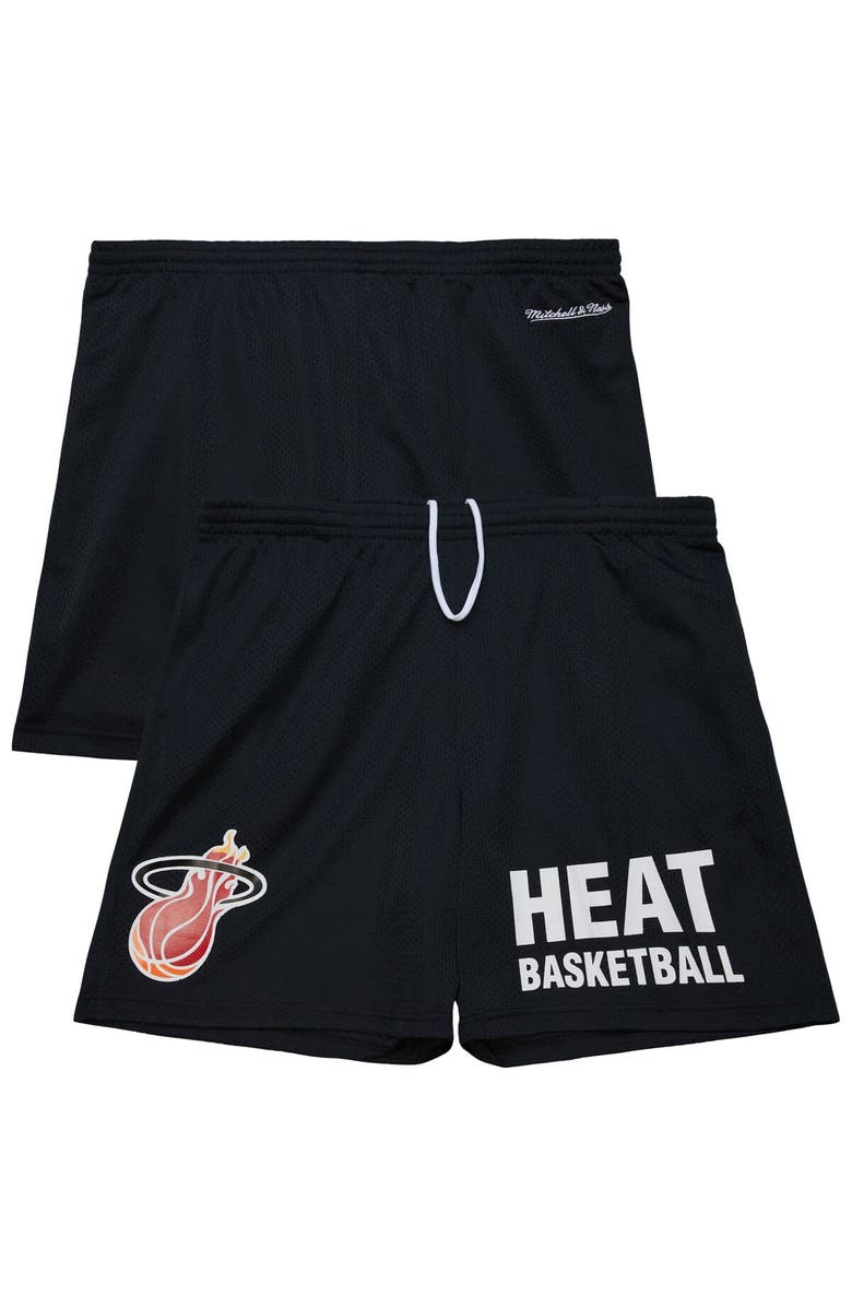 Mitchell & Ness Men's Mitchell & Ness Black Miami Heat Hardwood Classics Gameday Mesh Shorts, Alternate, color, Black