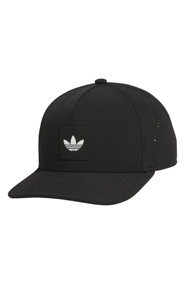 adidas Floatie Trefoil Snapback Baseball Cap, Main, color, Black/ White