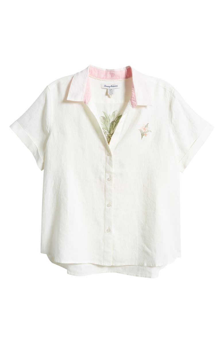 Tommy Bahama Pineapple Paradise Short Sleeve Linen Button-Up Shirt, Alternate, color, 