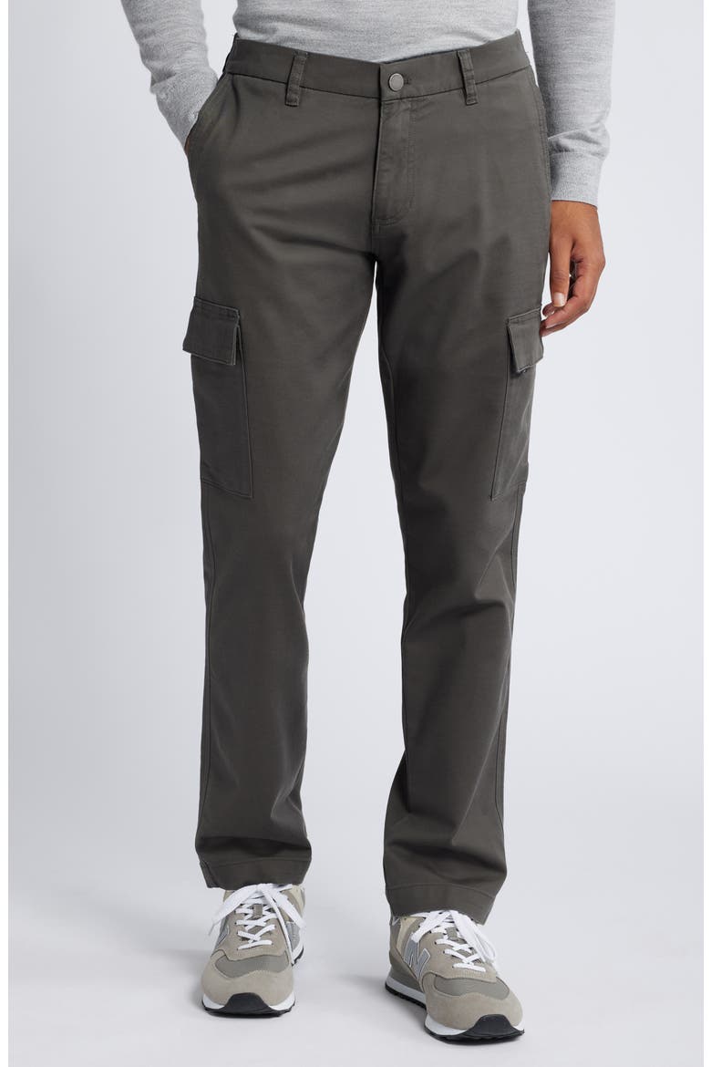 Ivan Flat Front Stretch Cotton & Viscose Cargo Pants, Main, color, DARK GREY