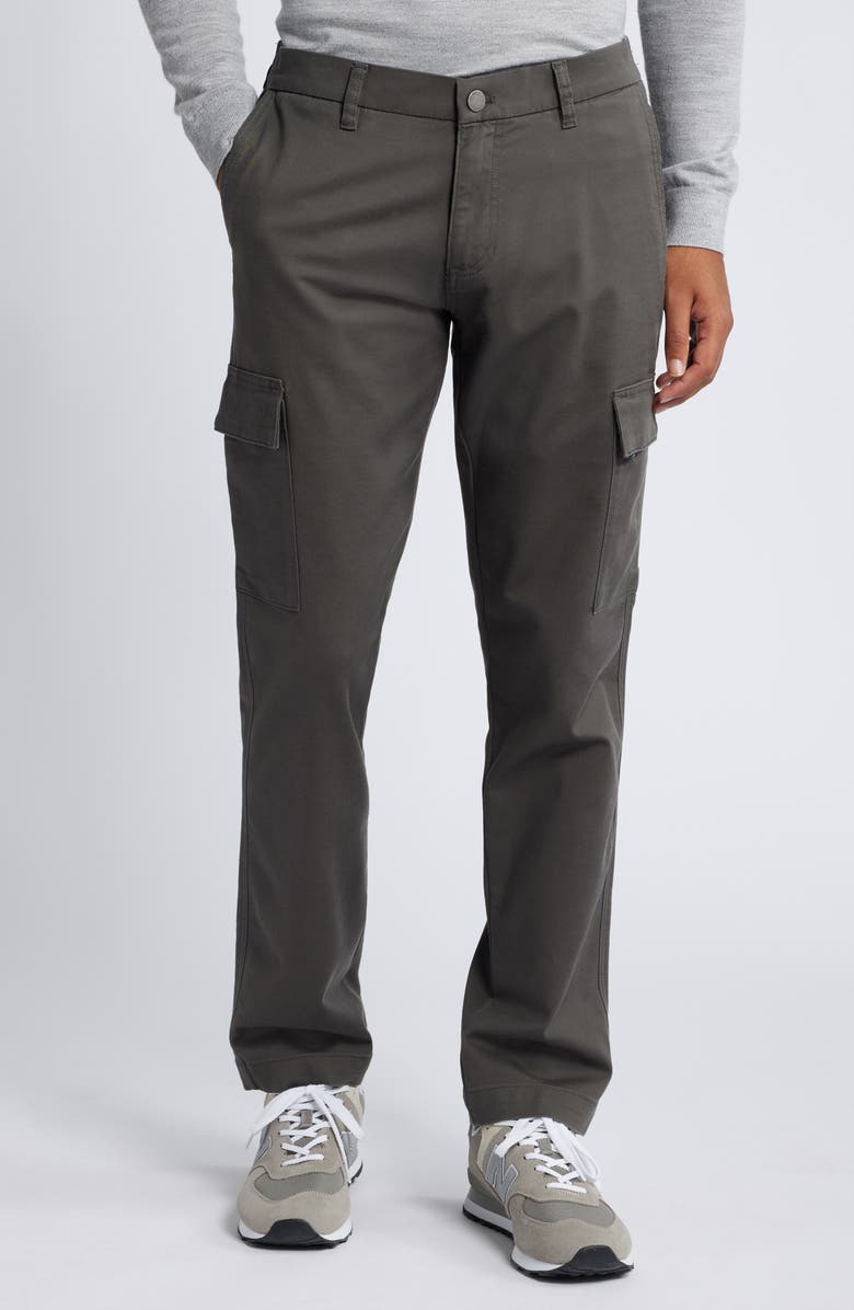 DL1961 Ivan Flat Front Stretch Cotton & Viscose Cargo Pants, Main, color, Dark Grey