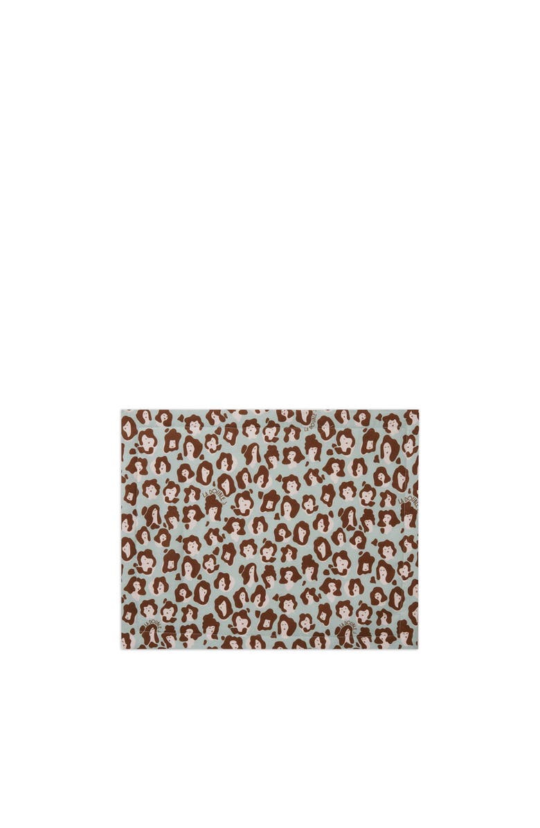 La DoubleJ Placemats Set Of 2 (35X45) Lady Leopard Acqua Acquamarin, Alternate, color, Lady Leopard Acqua Acquamarin