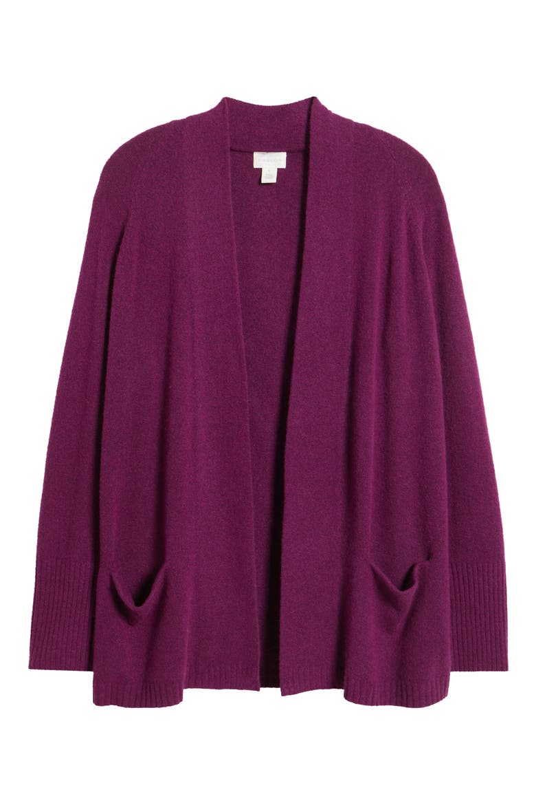 Open Front Cardigan, Alternate, color, PURPLE DARK