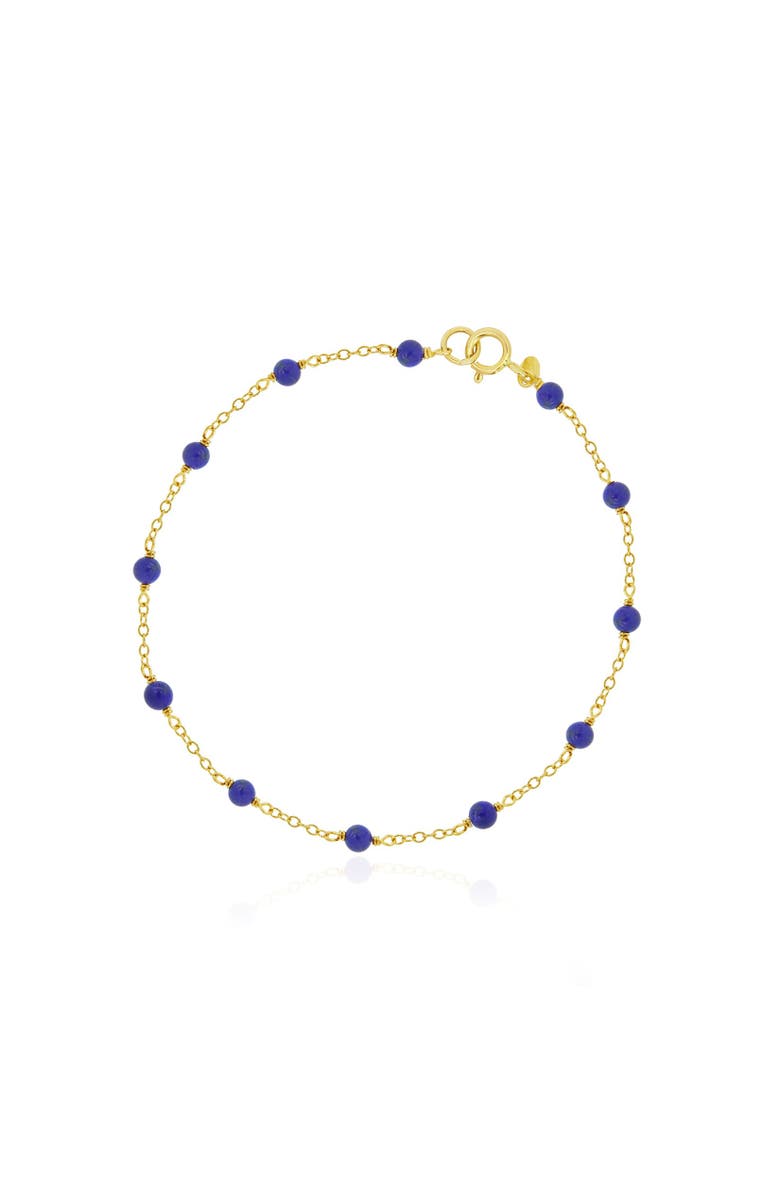 The Lovery Fine Jewelry Lapis Bead Chain Bracelet, Main, color, Lapis