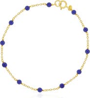 The Lovery Fine Jewelry Lapis Bead Chain Bracelet