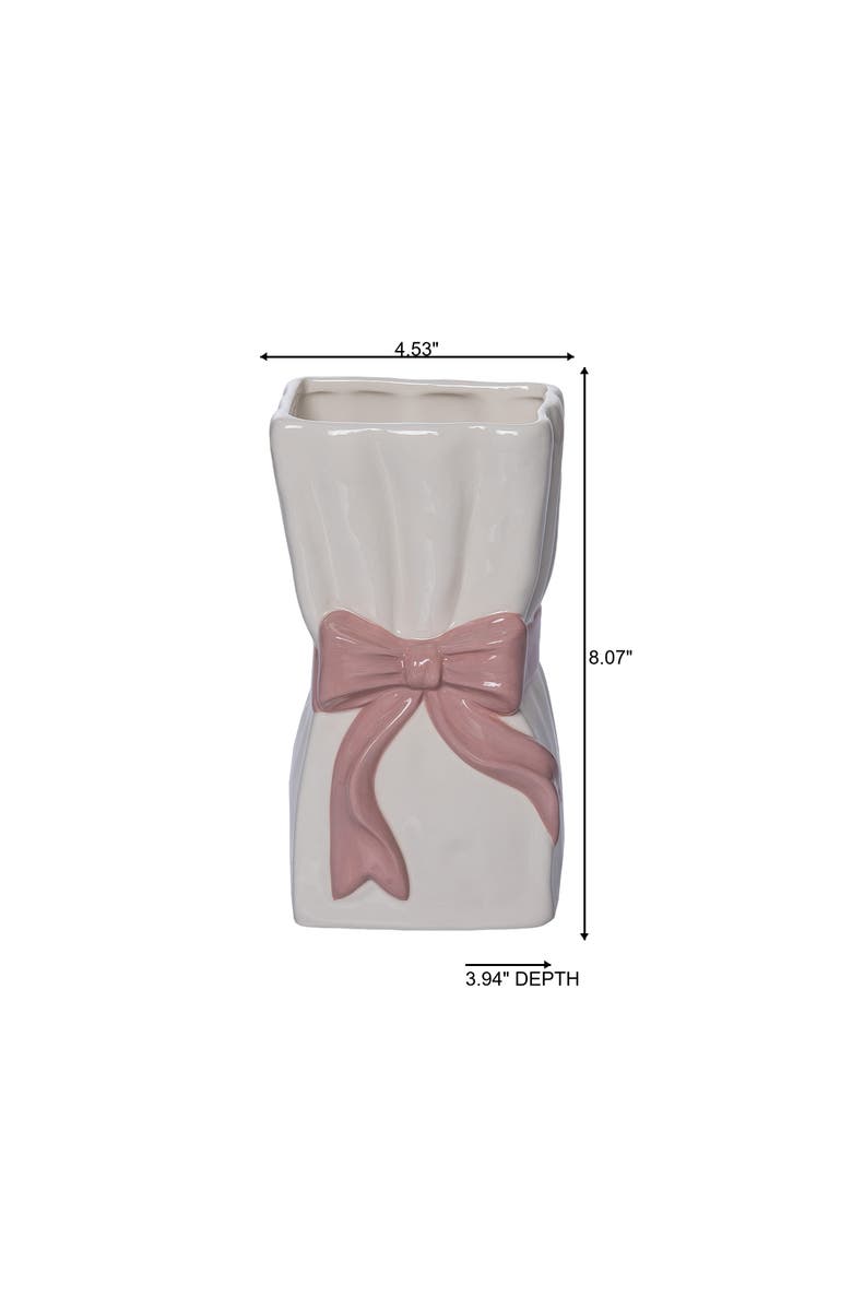 Transpac Dolomite Ribbon Pink Vase for Floral Display and Home Decor, Alternate, color, Multicolored