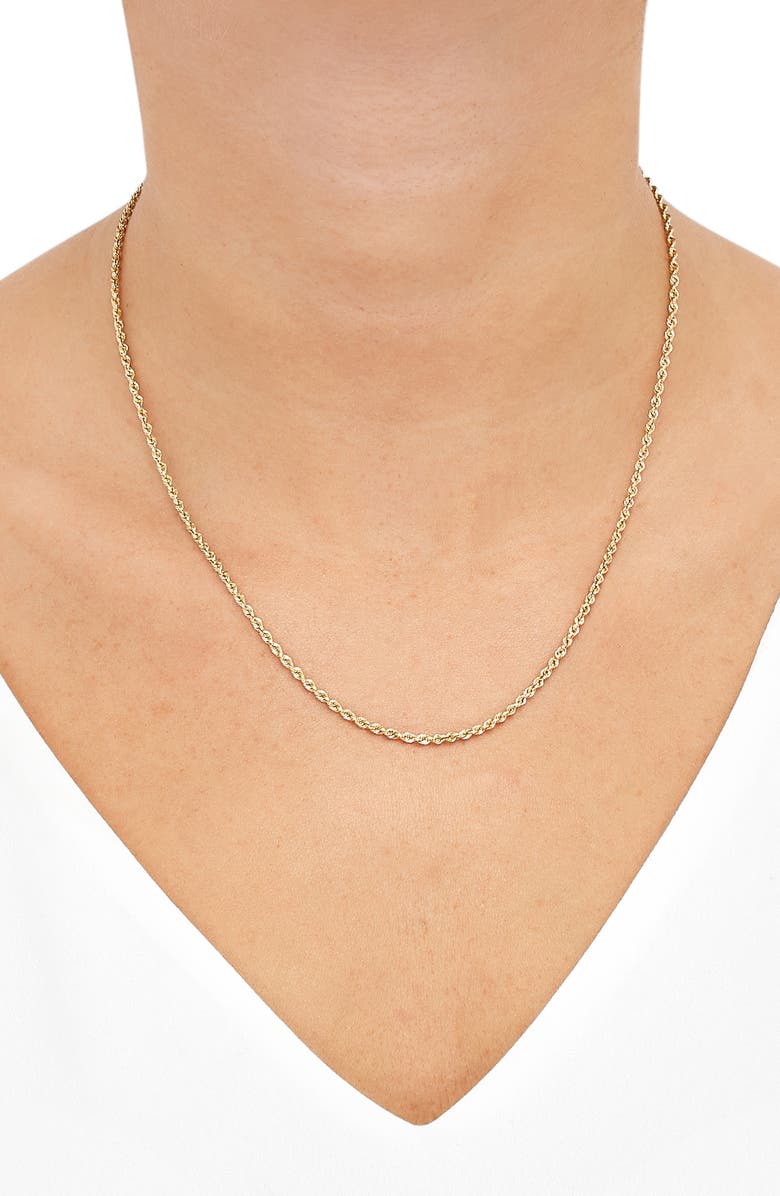 Frankie & Zoe 14K Gold Rope Chain Necklace, Alternate, color, Yellow Gold