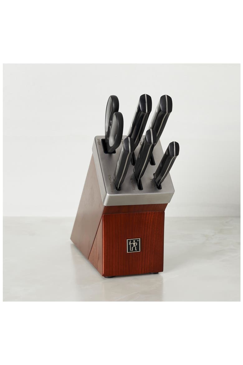 Dynamic 7-Piece Self-Sharpening Knife Block Set, Alternate, color, BROWN