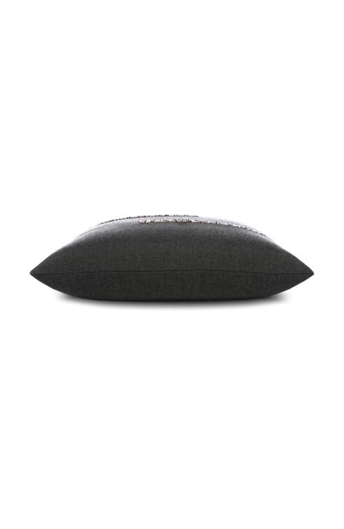 Elaine Smith Micro Fringe Carbon Indoor & Outdoor Woven Accent Pillow
