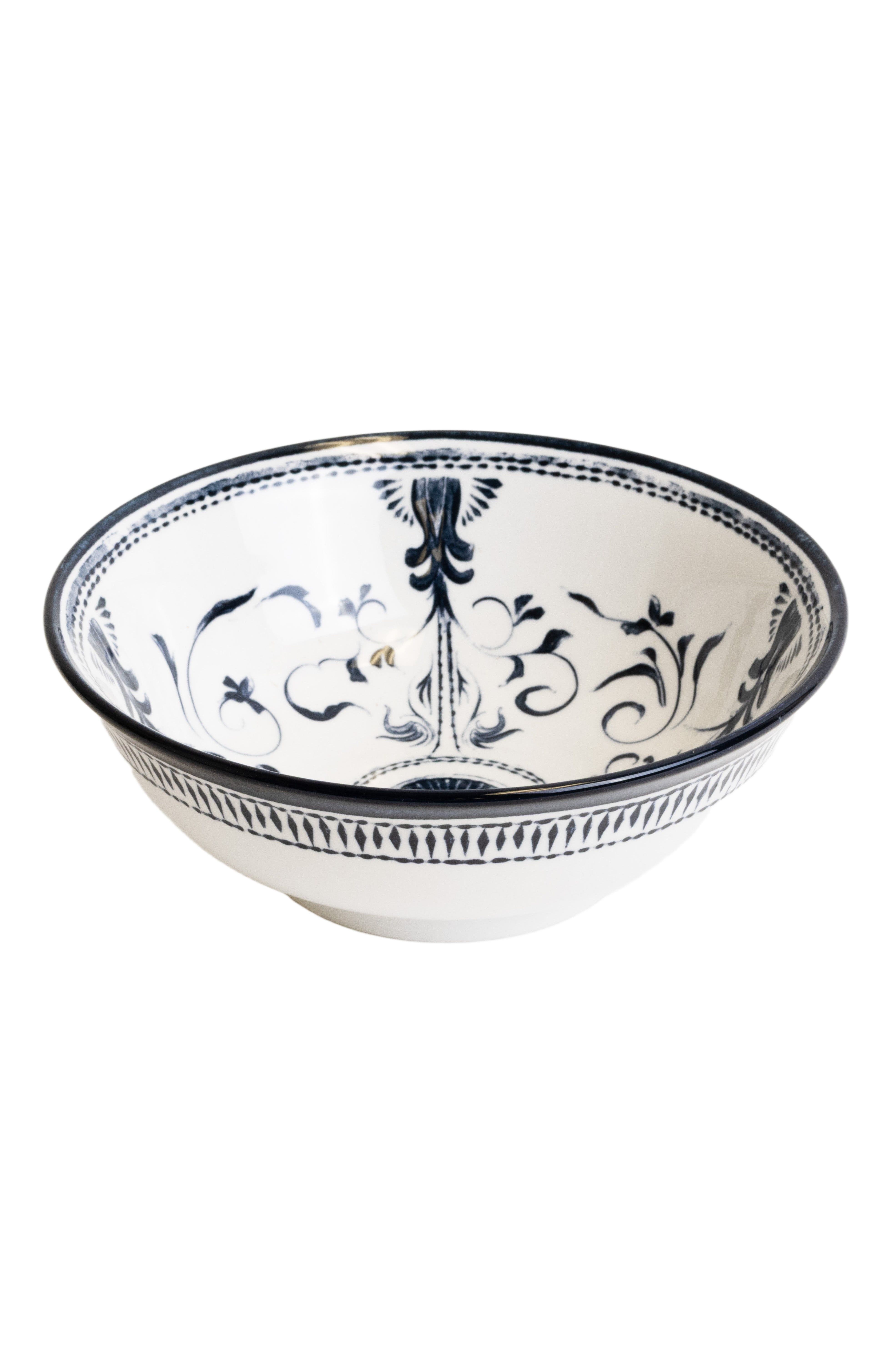 LEMIEUX ET CIE Bruges Porcelain 4-Piece Ramen Bowl Set - Blue