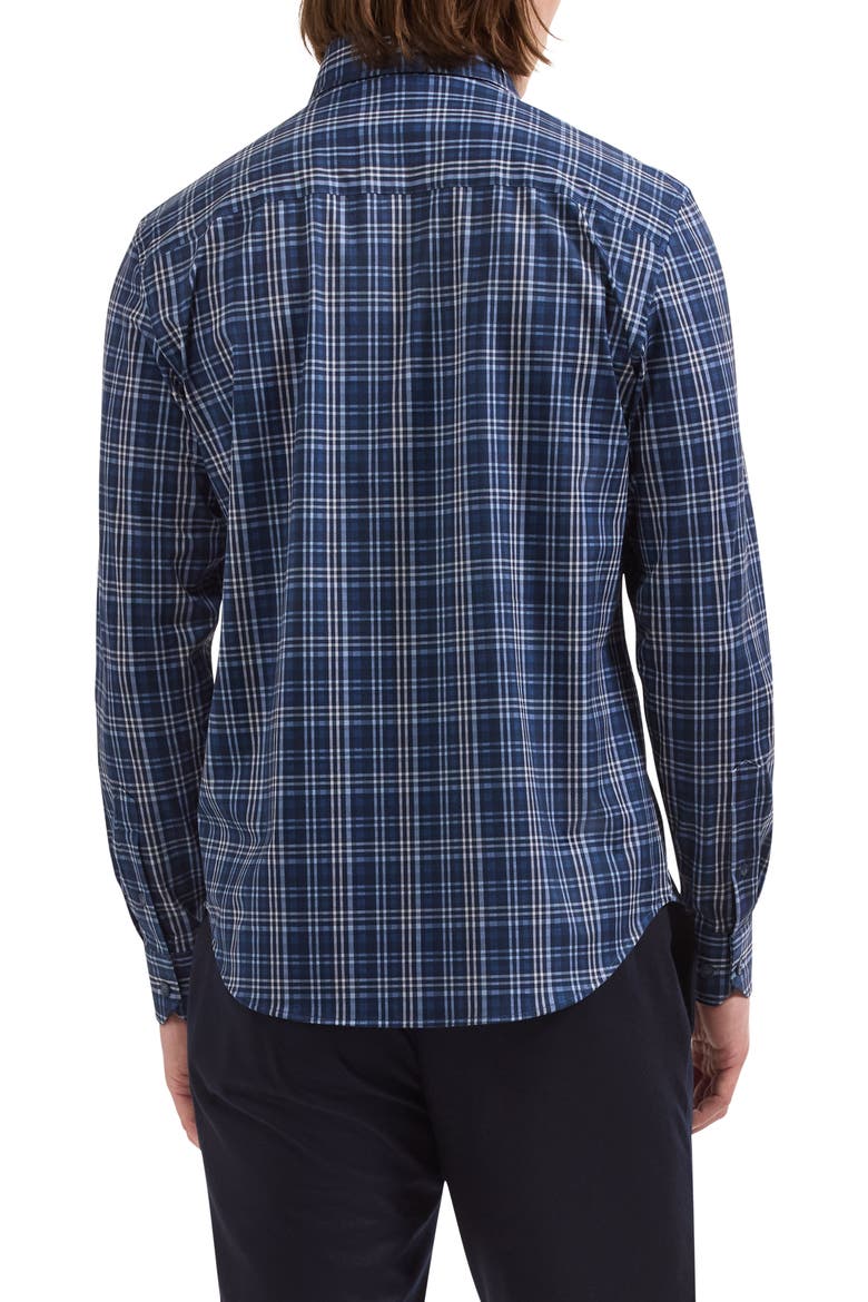 Devon Plaid Long Sleeve Button-Up Shirt, Alternate, color, NAVY