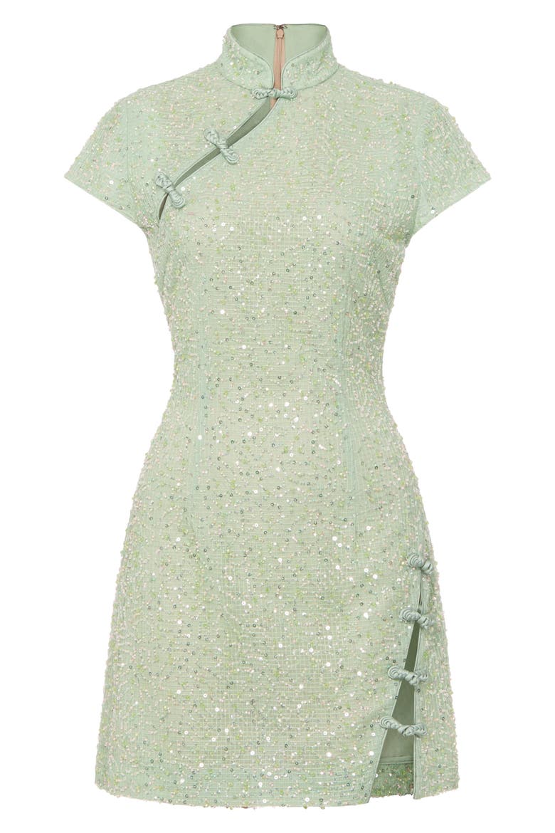 Jada Beaded Cocktail Sheath Dress, Alternate, color, GREEN JADE
