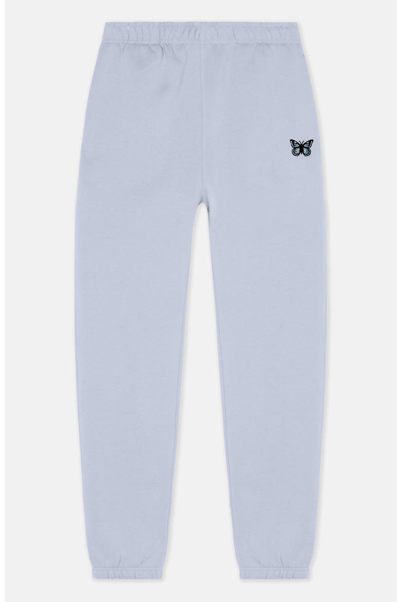 Butterfly Midweight Relaxed Fleece Track Pants, Alternate, color, Powder