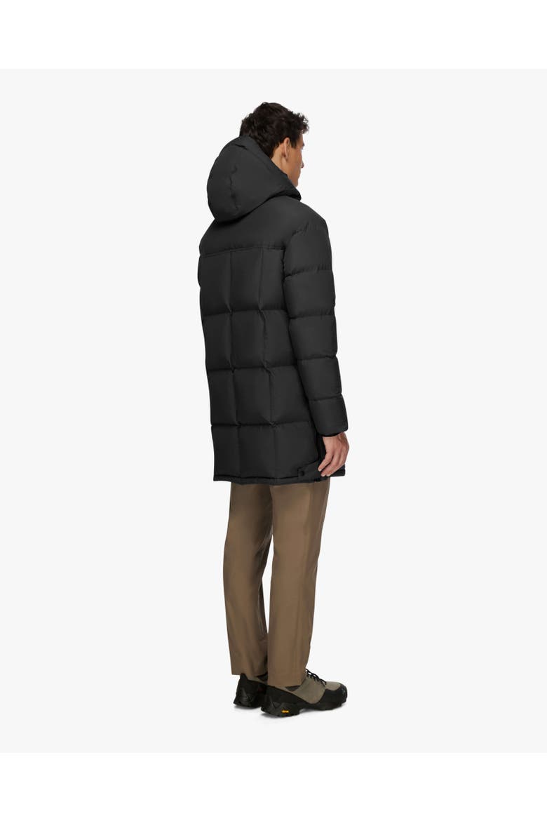 COMPASS | Hooded Recycled Down Winter Jacket, Alternate, color, Black