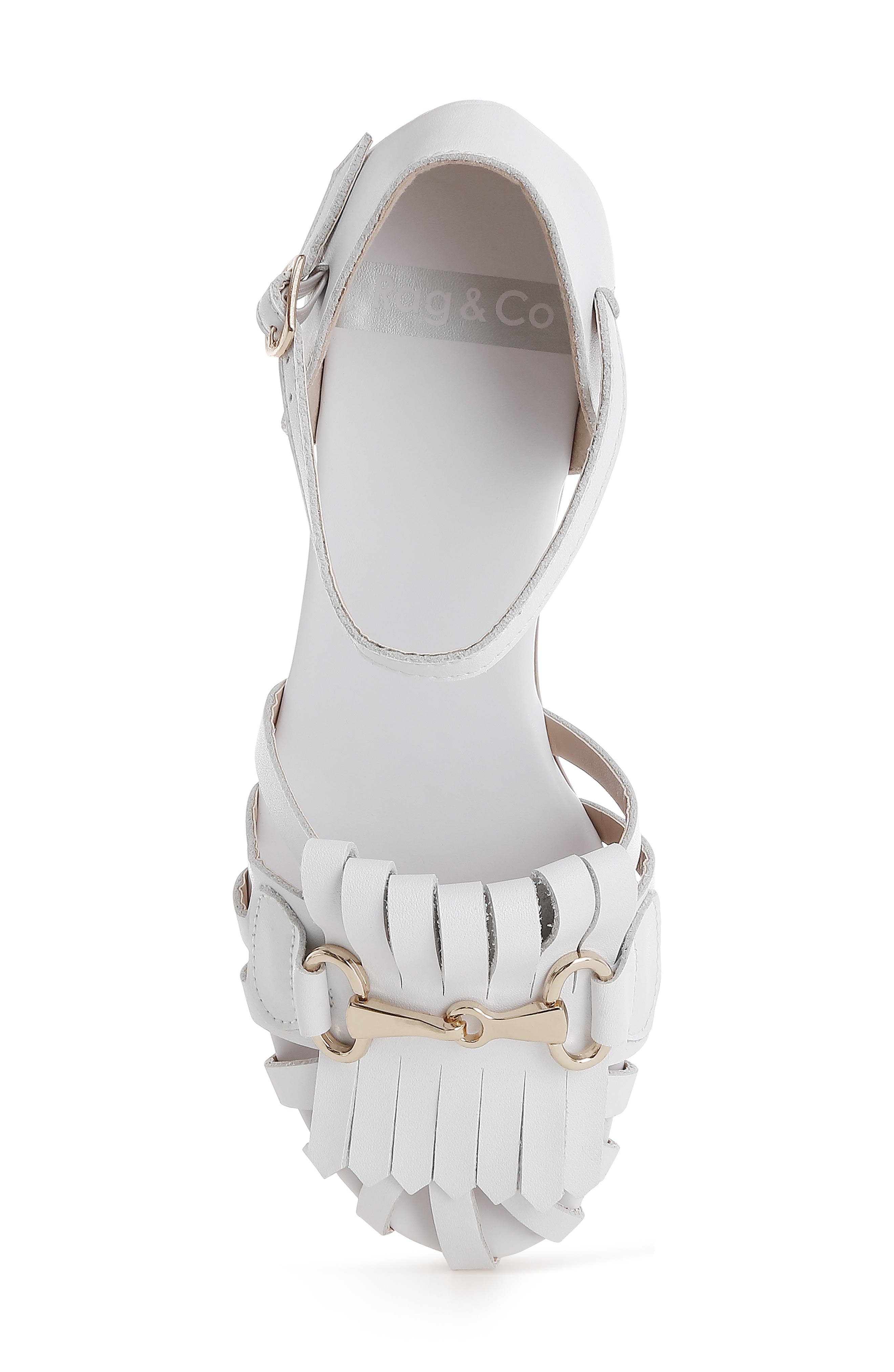 Ramita Kiltie Fringe Sandal, Alternate, color, WHITE
