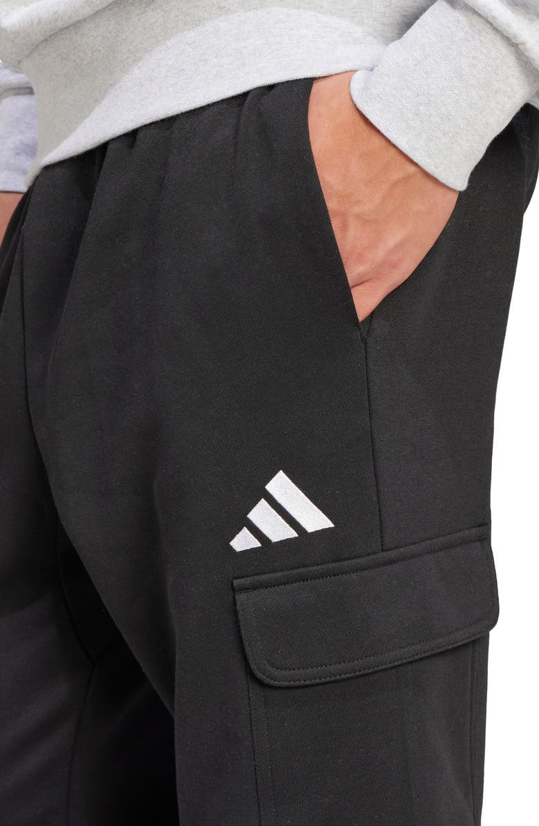 adidas Essentials Feelcozy Fleece Pants, Alternate, color, Black/White