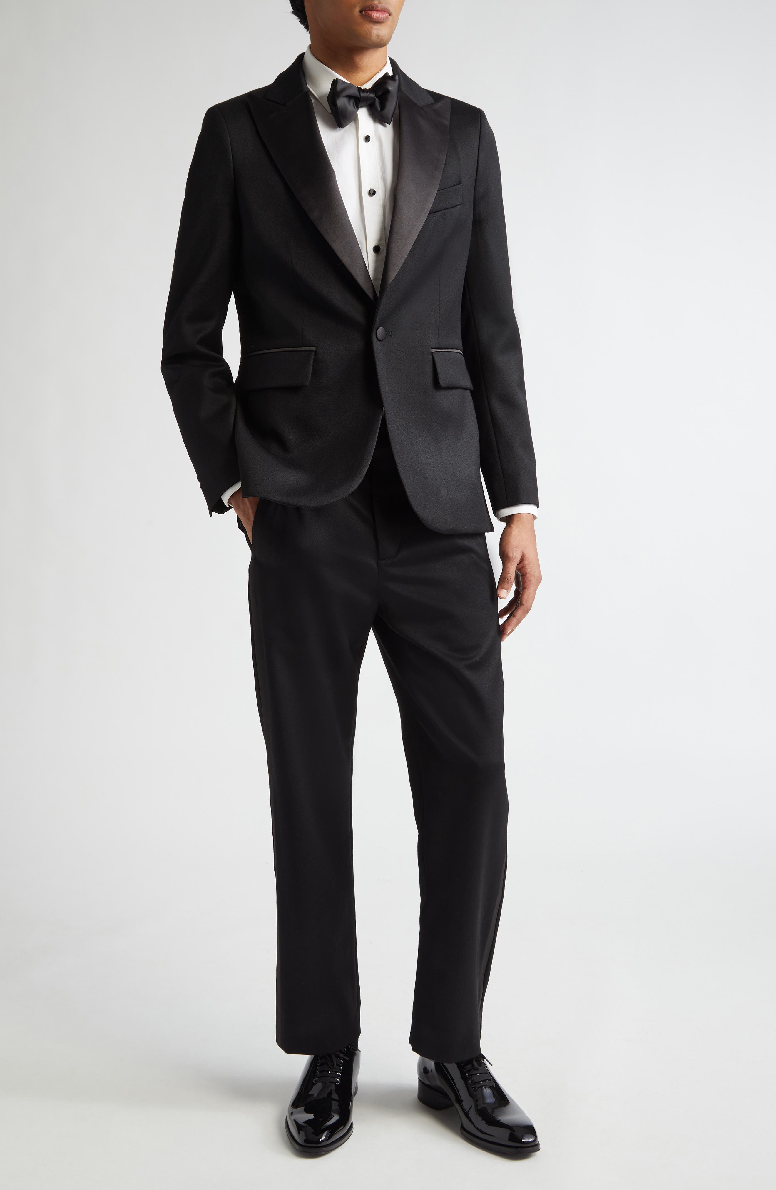 Barathea Peak Lapel Wool Tuxedo Jacket - image 2