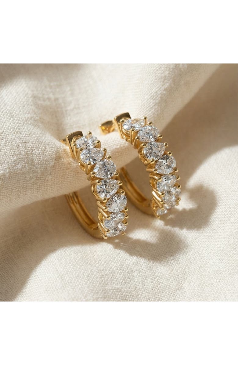 Bliss Diamond 2 - 6 Ct Pear Shape Diamond Hoops 14k Gold Lab Grown Women's Earrings, Alternate, color, White Gold - 3Ct