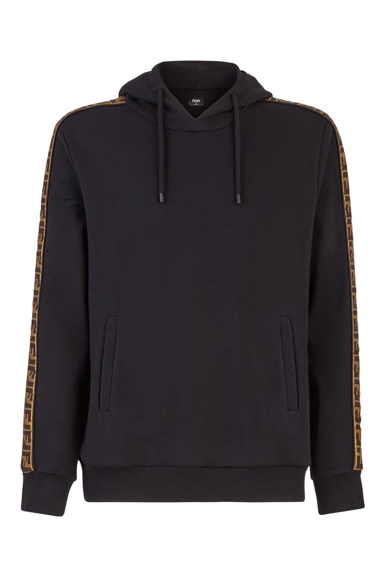 Taped FF Motif Hooded Sweatshirt, Main, color, NERO