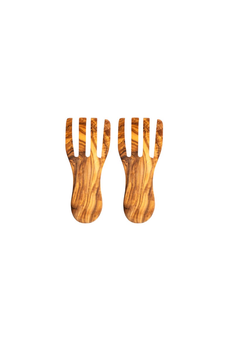 Natural Olive Wood Serving Forks, Set of 2, Alternate, color, Natural
