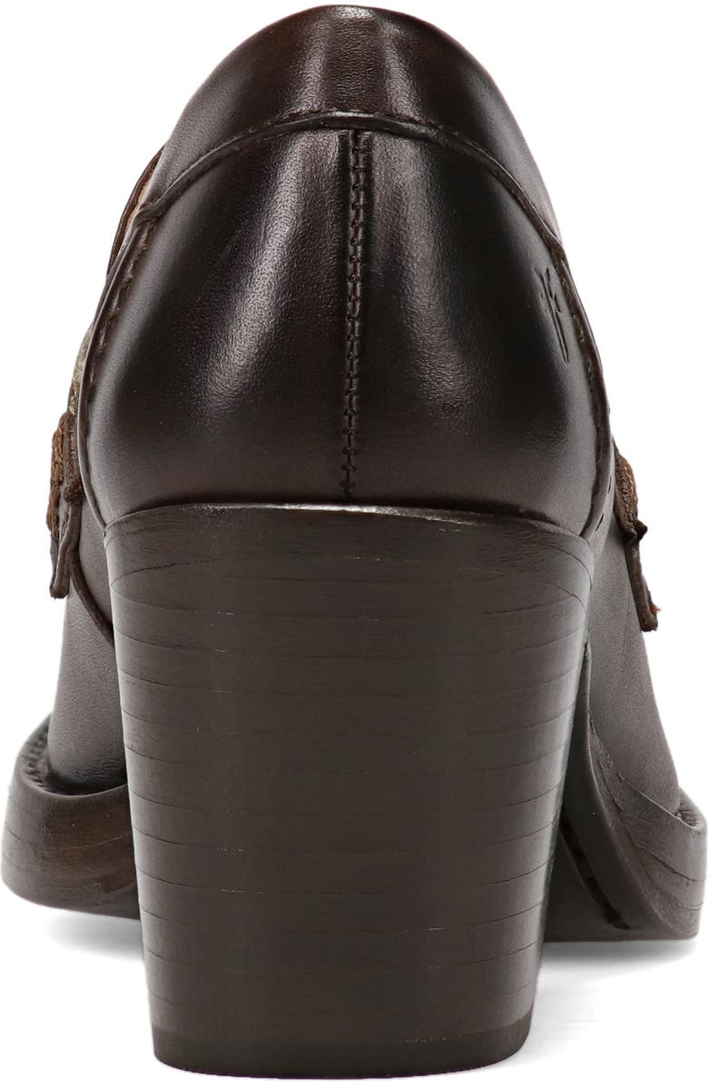 Frye Jean Stacked Heel Loafer, Alternate, color, Chocolate