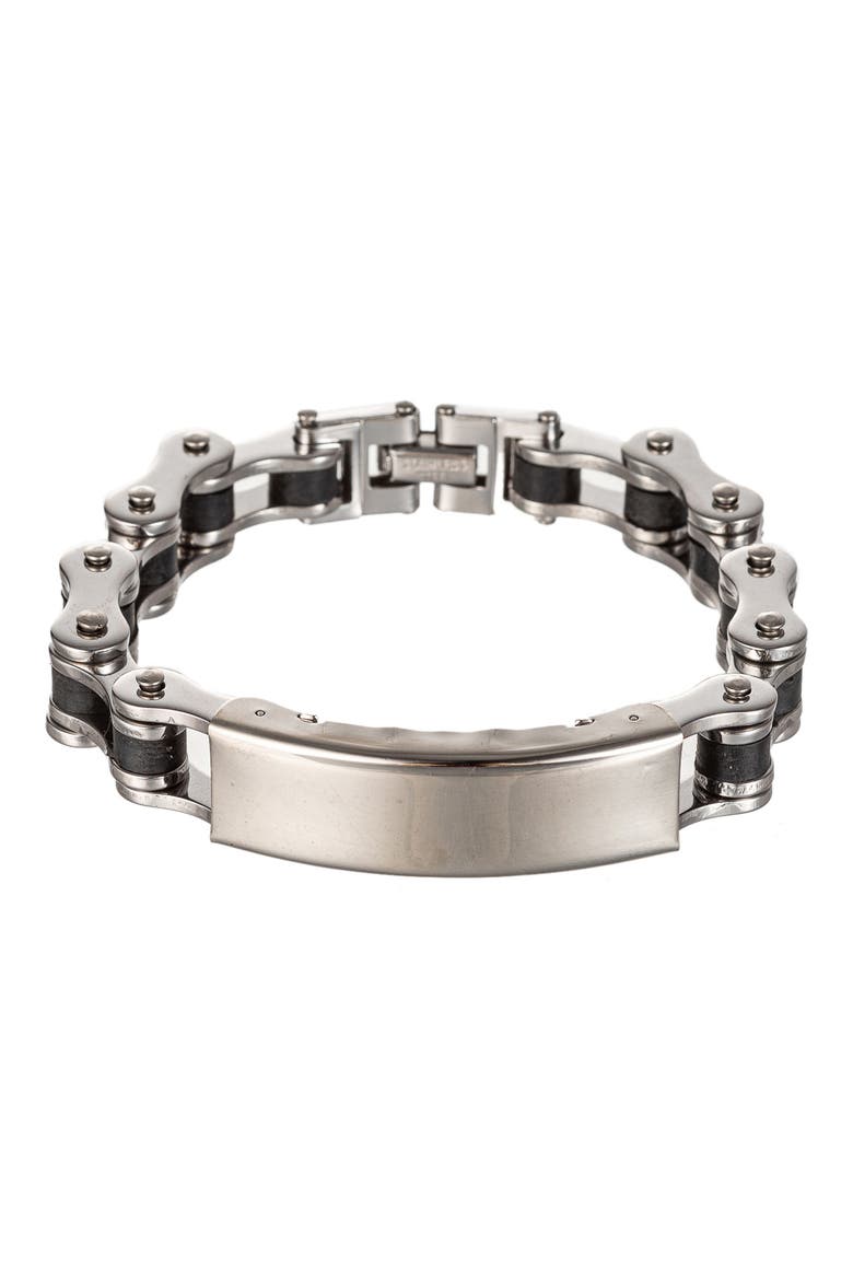 Men's Owen Name Tag Bracelet, Main, color, SILVER