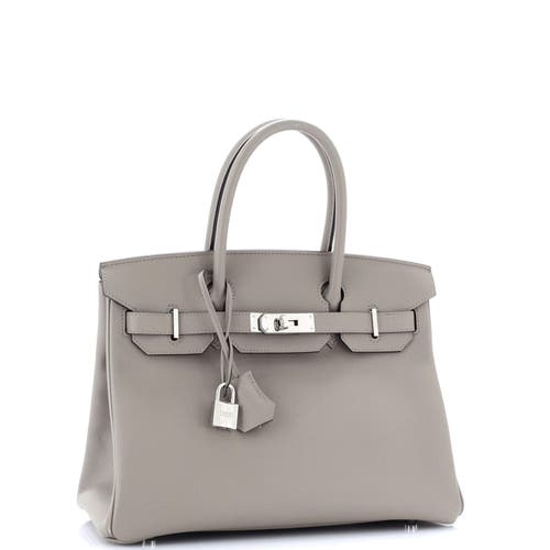 Pre-owned Hermes Hermes Birkin Handbag Grey Epsom With Palladium Hardware 30 In Gray