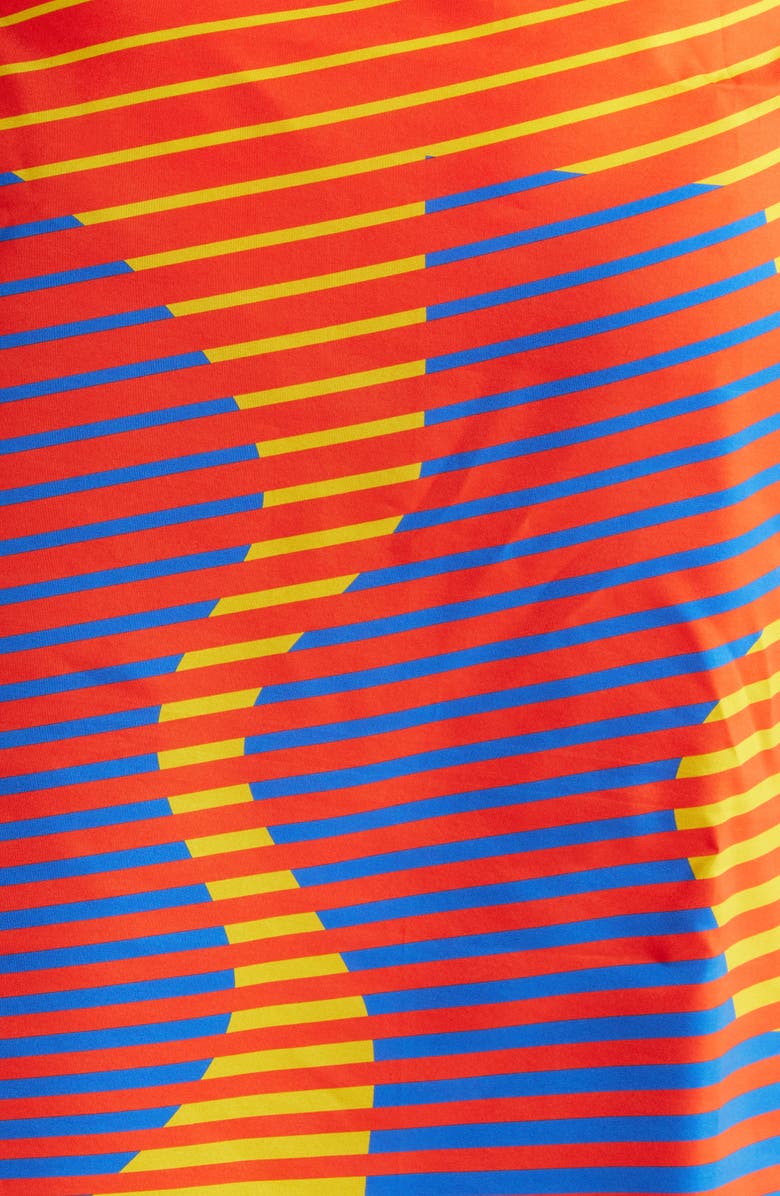 Lack of Color Color Print Long Scarf, Alternate, color, Silk Red