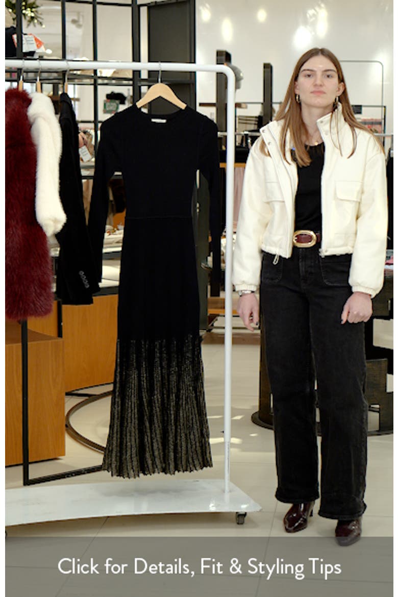 Shimmer Pleat Long Sleeve Maxi Sweater Dress video