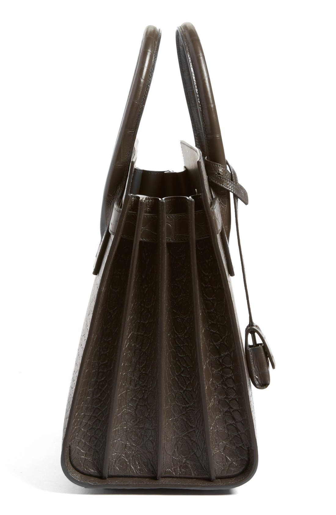 Saint Laurent 'Small Sac de Jour' Croc Embossed Leather Tote, Alternate, color, 
