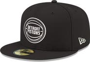 New Era Men's New Era Black/White Detroit Pistons 59FIFTY Fitted Hat
