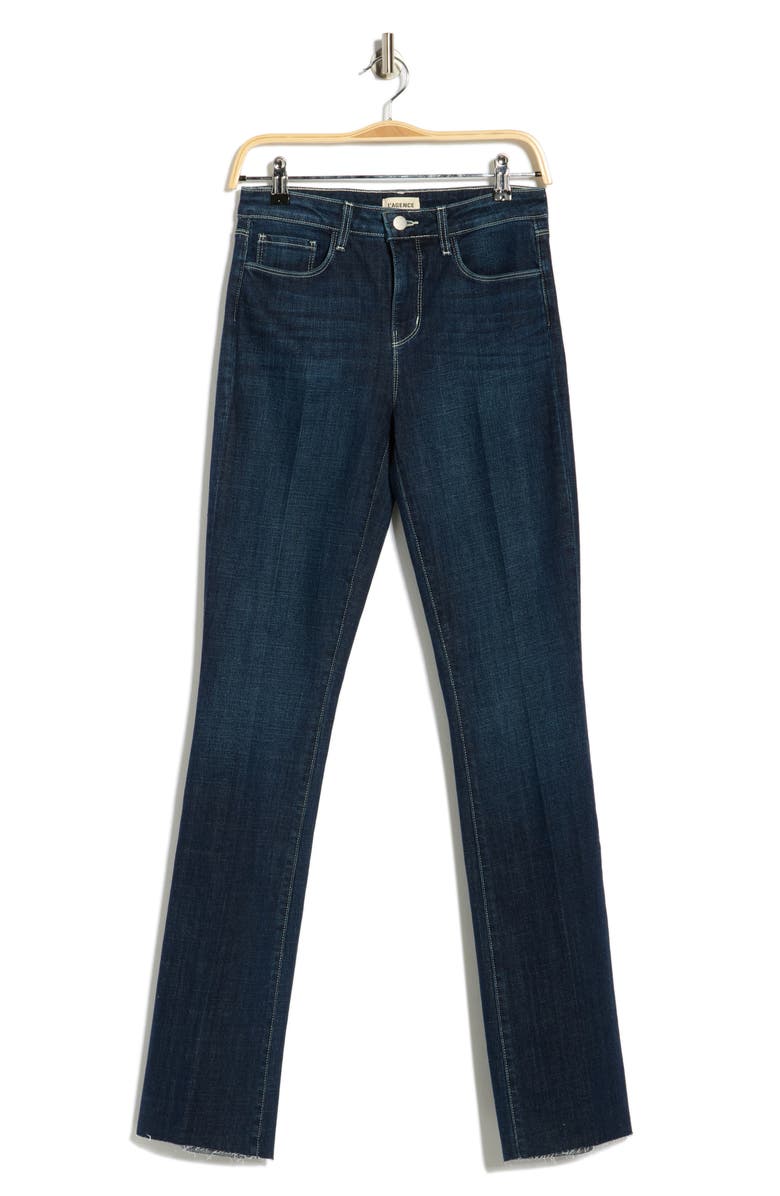 L'AGENCE Ruth High Waist Raw Hem Straight Leg Jeans, Alternate, color, Delano