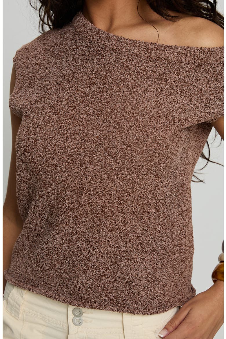Ashfield Off the Shoulder Sweater, Alternate, color, BROWN