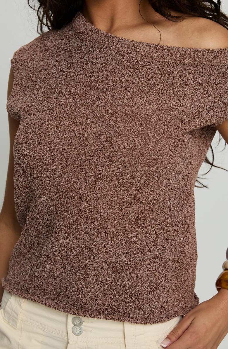 Princess Polly Ashfield Off the Shoulder Sweater, Alternate, color, Brown