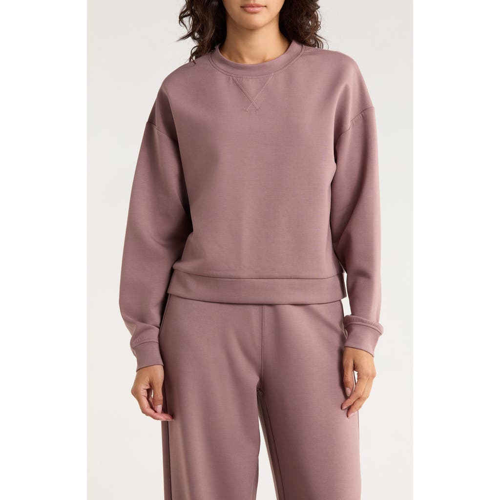 X By Gottex Scuba Knit Activewear Sweatshirt In Pink